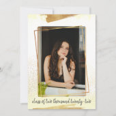 Niedlich Gelb & Gold Gerahmter Abschluss Einladung (Vorderseite)