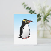 Niedlich-Gelb-mit Augen Pinguin Postkarte (Stehend Vorderseite)