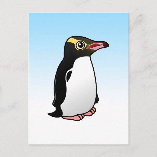 Niedlich-Gelb-mit Augen Pinguin Postkarte (Vorderseite)
