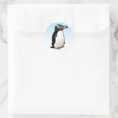 Niedlich-Gelb-mit Augen Pinguin Runder Aufkleber (Tasche)