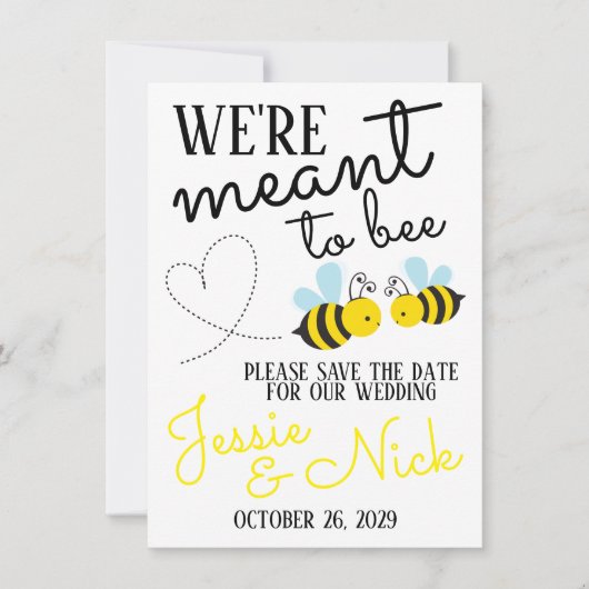 Niedlich-Gelb-Mittel Save the Date Einladung (Vorderseite)