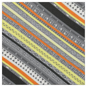 Niedlich-gelb-orange-Aztekenmuster Stoff (Nahaufnahme)