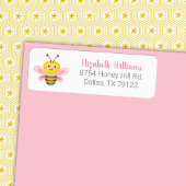 Niedlich-gelb-rosa Bee Baby Dusche Rücksendeadress