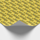 Niedlich-Gelb-Schulbusmuster Geschenkpapier (Ecke)