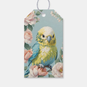 Niedlich Gelb und Blau Budgie Parakeet Bird Geschenkanhänger