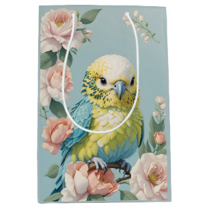 Niedlich Gelb und Blau Budgie Parakeet Bird Mittlere Geschenktüte