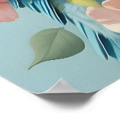 Niedlich Gelb und Blau Budgie Parakeet Bird Poster (Ecke)