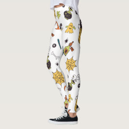 Niedlich-Gelb- und Grüne-Bohnen-Halloween-Leggings Leggings