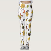 Niedlich-Gelb- und Grüne-Bohnen-Halloween-Leggings Leggings (Vorderseite)