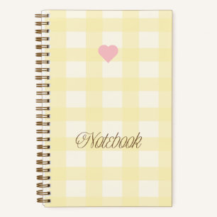 Niedlich Gelb und Weiß Gingham Notizblock