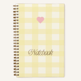 Niedlich Gelb und Weiß Gingham Notizblock