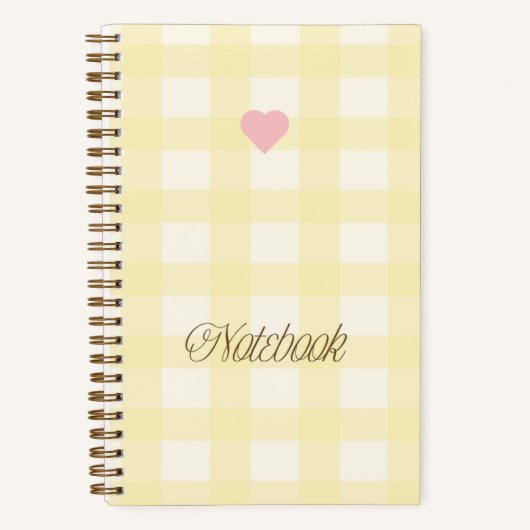 Niedlich Gelb und Weiß Gingham Notizblock (Vorderseite)