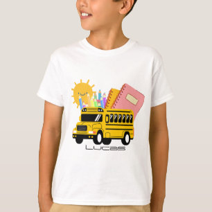 Niedlich gelb zurück zum individuelle Name des Sch T-Shirt