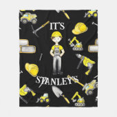 Niedlich-Gelbbauwagen-Dump Fleece Blankon (Vorderseite)