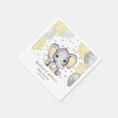 Niedlich-Gelbe Babydusche Elephant Balloons Serviette (Ecke)