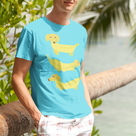 Niedlich-Gelbe Bananenhunde Grafik T-Shirt