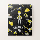 Niedlich-Gelbe Bauweise LKW-Sprungname Puzzle (Vertikal)