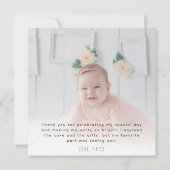 Niedlich Gelbe Biene und Sonnenblumen Erstes Biene Dankeskarte (Rückseite)