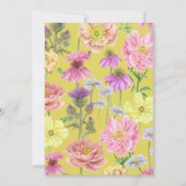 Niedlich-Gelbe Biene- und Wildblume-Babydusche Einladung (Rückseite)