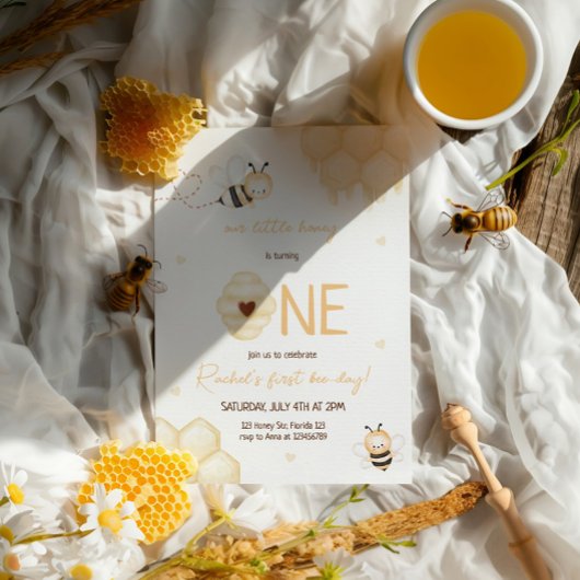 Niedlich-Gelbe Bienenhonig Einladung