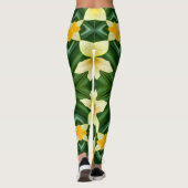 Niedlich-Gelbe Blume Muster Leggings (Rückseite)