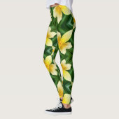 Niedlich-Gelbe Blume Muster Leggings (Links)