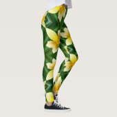 Niedlich-Gelbe Blume Muster Leggings (Rechts)
