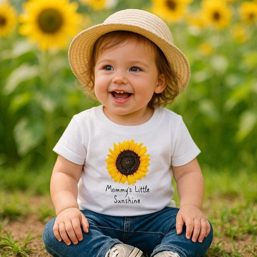 Niedlich Gelbe Blume Sonnenblume Baby T-shirt