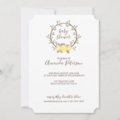 Niedlich-gelbe Blumenkleider Kinderdusche Einladung (Vorderseite)