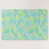 Niedlich-gelbe Blumenmuster Keramik Puzzle (Horizontal)