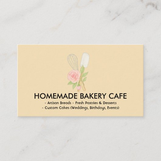 Niedlich-gelbe Blüte Blumengebäck Catering Visitenkarte (Vorderseite)