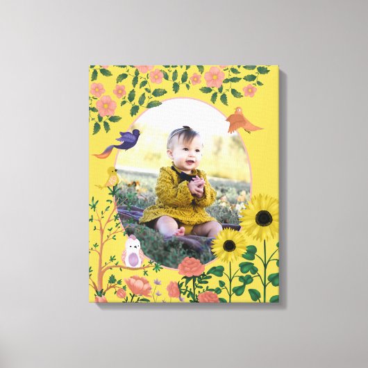 Niedlich-gelbe Blütenfotografie Leinwanddruck (Vorderseite)