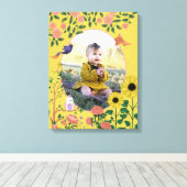 Niedlich-gelbe Blütenfotografie Leinwanddruck (Insitu (Holzboden))