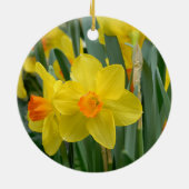 Niedlich Gelbe Daffodien Frühlingsblumen Blumen Keramik Ornament (Hinten)