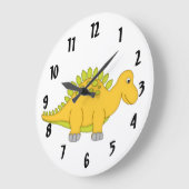 Niedlich-Gelbe Dinosaurier-Uhr-Kid Große Wanduhr (Winkel)