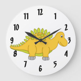 Niedlich-Gelbe Dinosaurier-Uhr-Kid Große Wanduhr