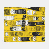 Niedlich Gelbe Doodkatzen Meow Fleecedecke (Vorderseite (Horizontal))