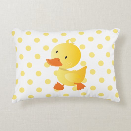 Niedlich-Gelbe Duckie Polka Dots Zierkissen (Vorderseite)