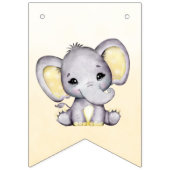 Niedlich-Gelbe Elefant Balloons Babydusche Wimpelkette (Dritte Fahne)