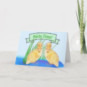 Niedlich-Gelbe Encklings-Kindergeburtsparty Einladung (Vorderseite)