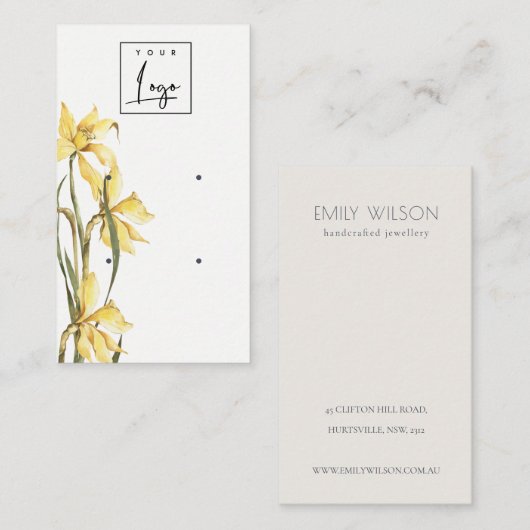 Niedlich-gelbe Farbblumen-Logo-Vorführung Visitenkarte (Vorne/Hinten)