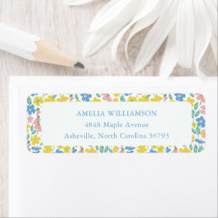 Niedlich-gelbe florale Rücksendeadresse