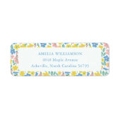 Niedlich-gelbe florale Rücksendeadresse (Vorne)