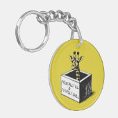 Niedlich Gelbe Giraffe in einem Box-Individuelle N Schlüsselanhänger (Vorderseite links)