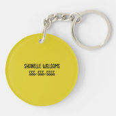 Niedlich Gelbe Giraffe in einem Box-Individuelle N Schlüsselanhänger (Rückseite)