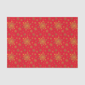 Niedlich Gelbe goldene Weihnachtsschneeflocken Seidenpapier