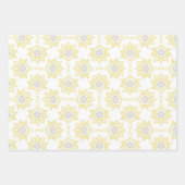 Niedlich-gelbe graue geometrische Beerenstreifen H Geschenkpapier Set (Vorderseite 2)