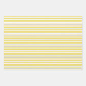 Niedlich-gelbe graue geometrische Beerenstreifen H Geschenkpapier Set (Vorderseite)