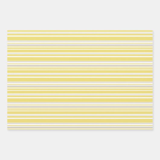 Niedlich-gelbe graue geometrische Beerenstreifen H Geschenkpapier Set (Vorderseite)