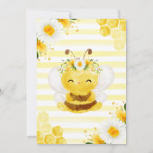 Niedlich-gelbe Honigblütendusche Einladung (Rückseite)